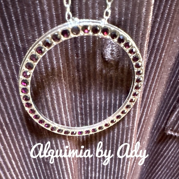 JEWELED NATURAL GARNET EXTRA LONG LAYERING NECKLACE - Picture 3 of 4